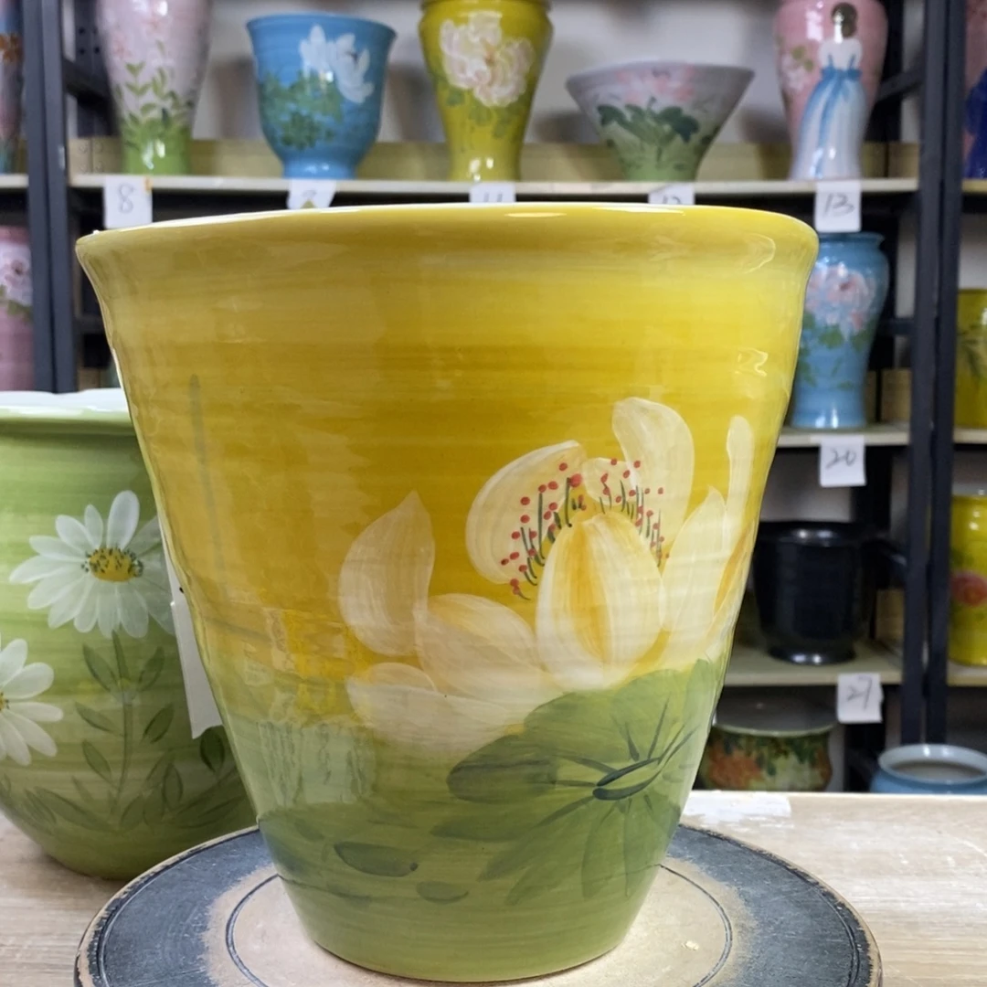景德镇手工手绘陶瓷花盆