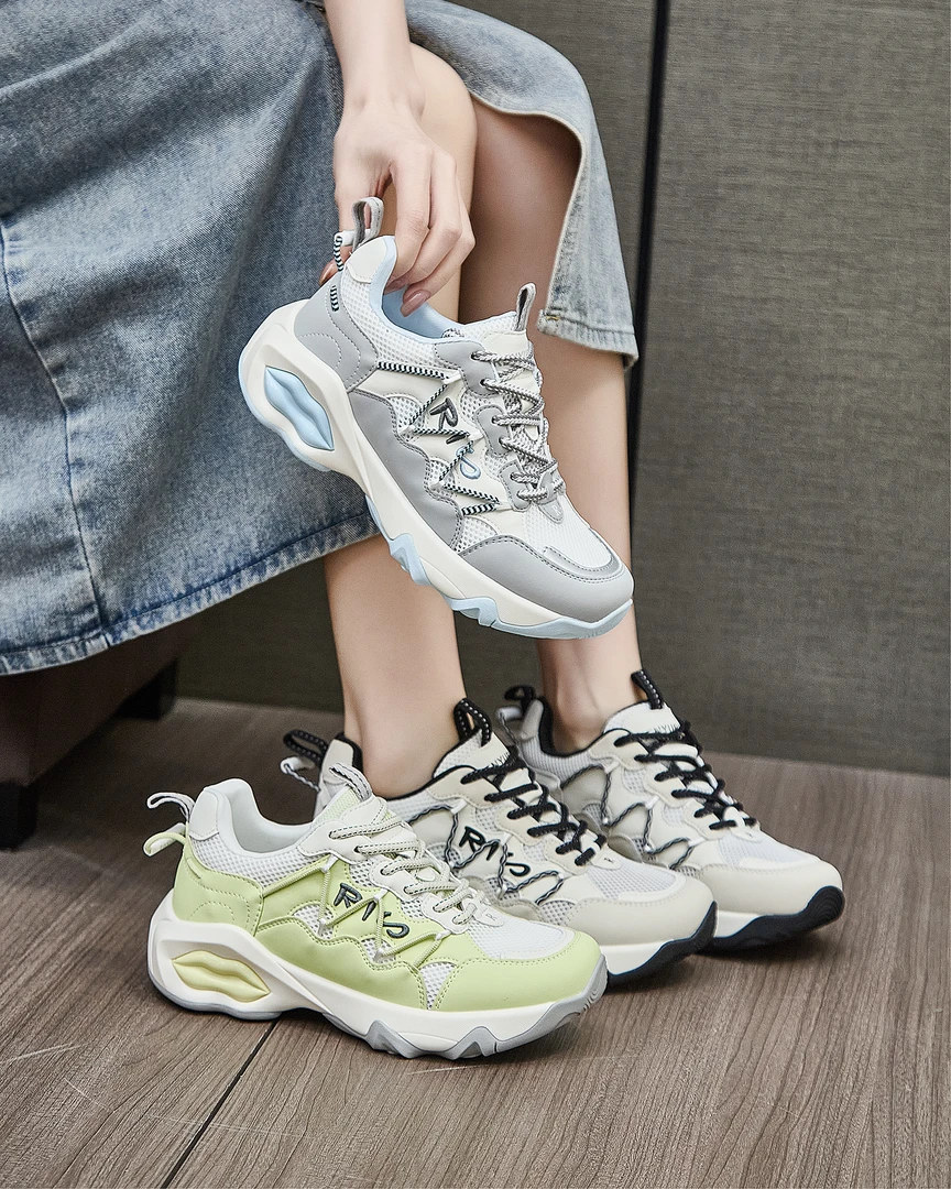 猫爪6代-2025年夏季新款网面透气老爹鞋女时尚百搭休闲鞋 96-08