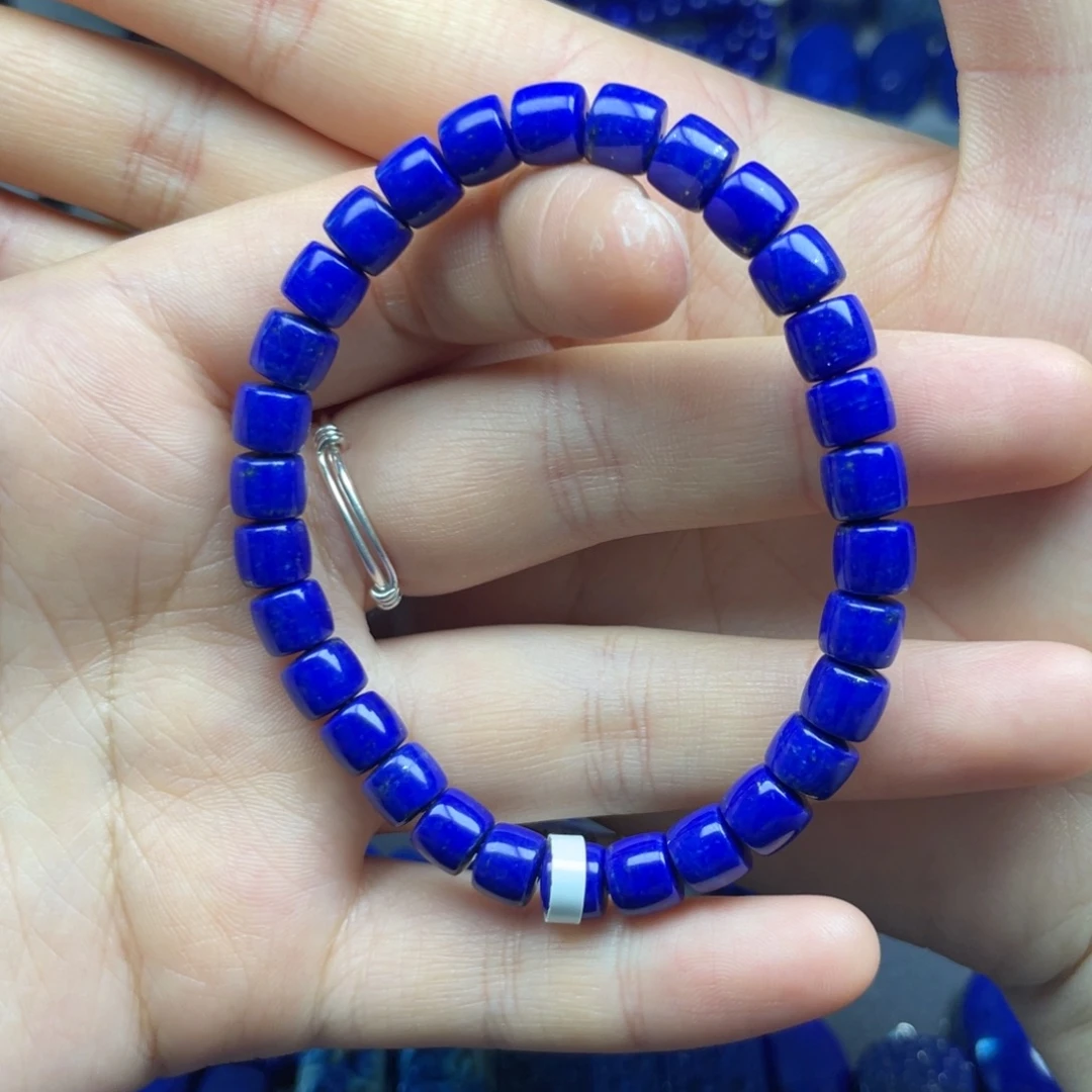 青金石未镶嵌直切手串7+