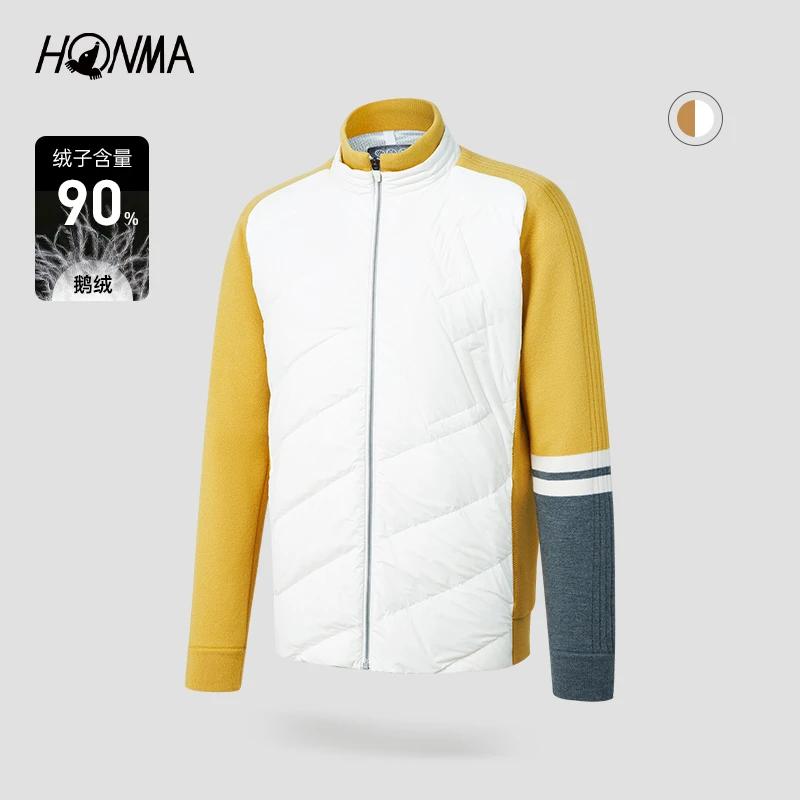 【专业高尔夫】男士HONMA衫轻薄防寒外套针梭拼接防寒服HMJD121R526