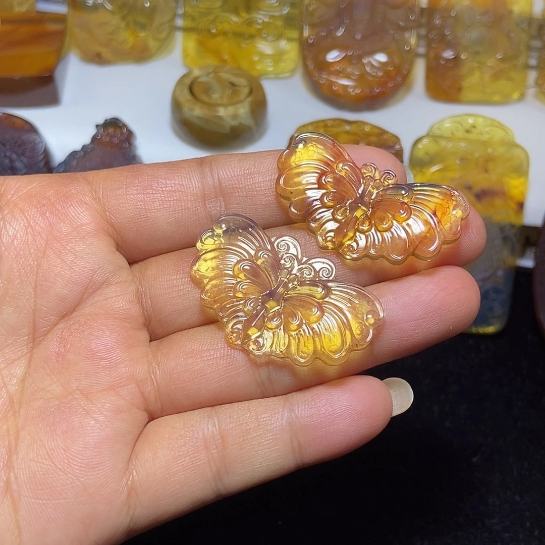 琥珀未镶嵌颈饰缅甸天然琥珀吊坠