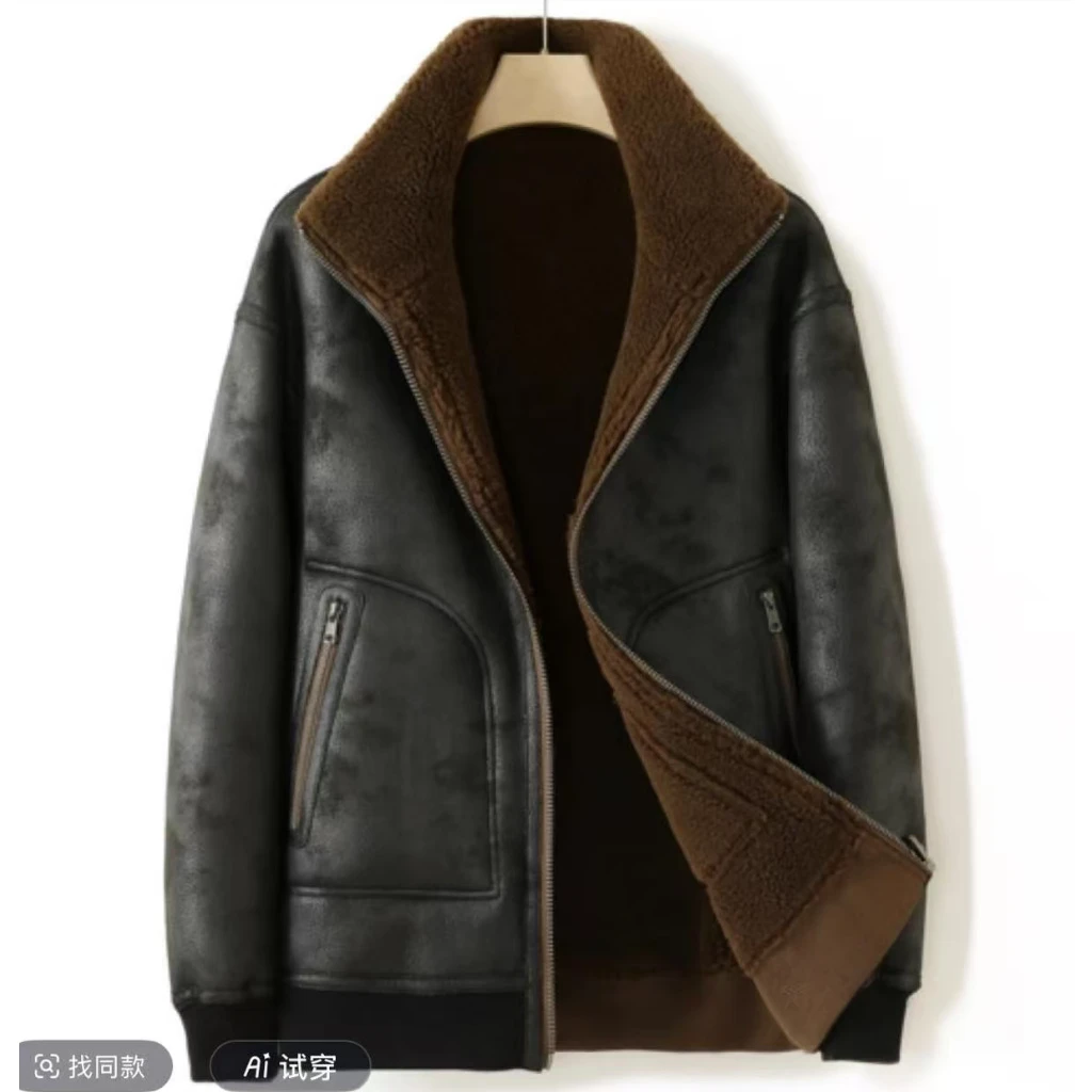 【海宁专柜】秋冬季男士双面穿保暖时尚加厚羊毛外套（万）