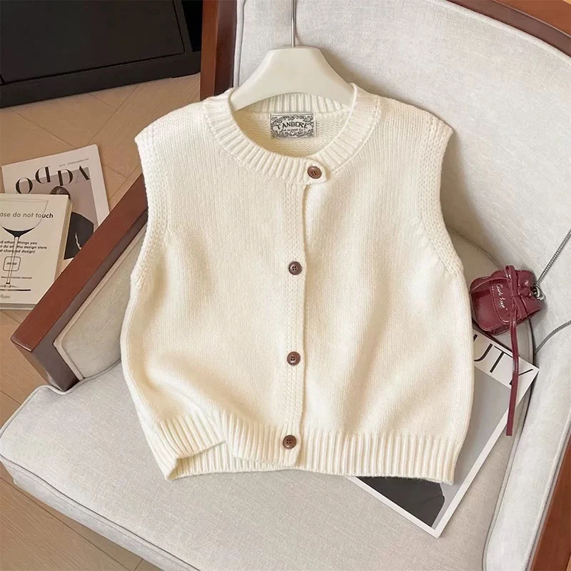【季末浮利场】百搭法式洋气马夹春季针织高级女短款马甲