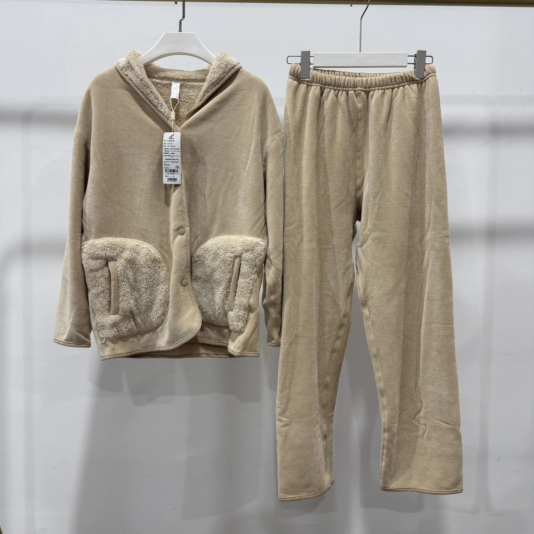 7023女绒睡衣套装冬季睡衣时尚保暖加绒冬款加厚家居服套装