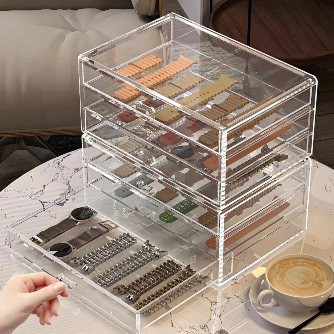 表带收纳盒适用iwatch手表小米华为手表透明展示盒家用腕表置物架