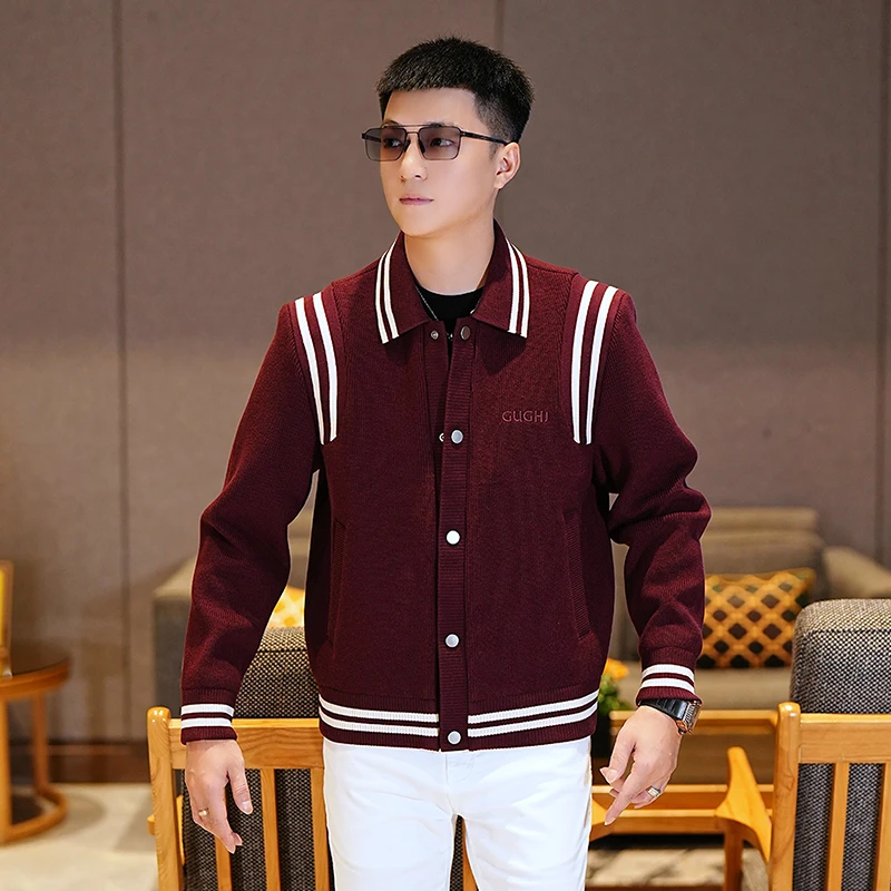 【ITEX】秋季潮流2025男士时尚潮流百搭拼接撞色翻领夹克外套帅气