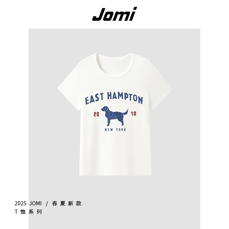 JOMI新款可爱小狗印花潮流个性短袖T恤