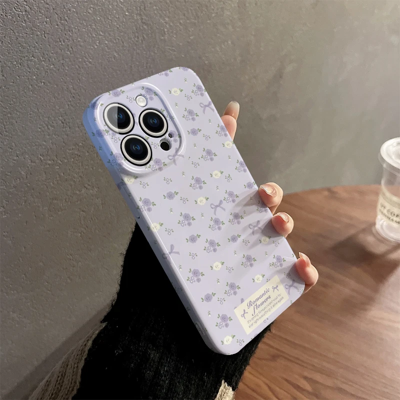 【紫色碎花】适用iphone16promax苹果16手机壳15防摔13/14pro菲林壳