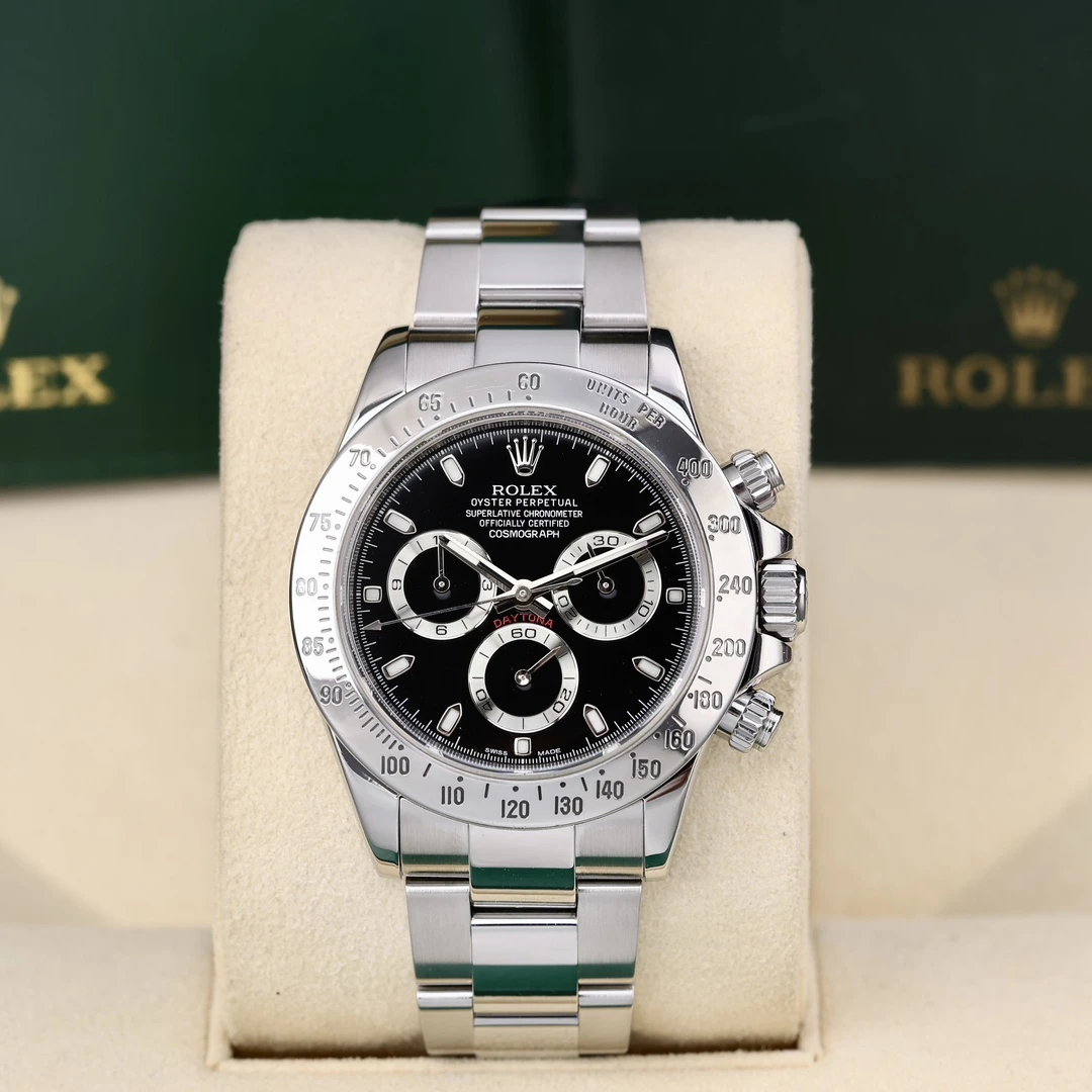 95新 Rolex/劳力士 116520 黑色盘面计时功能 40mm 2015年保卡