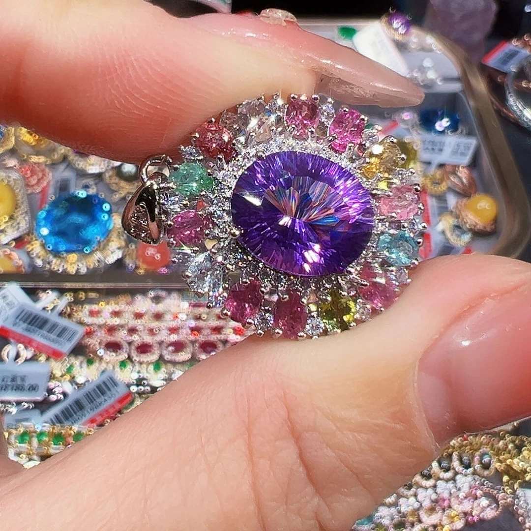 颈饰未镶嵌紫晶吊坠