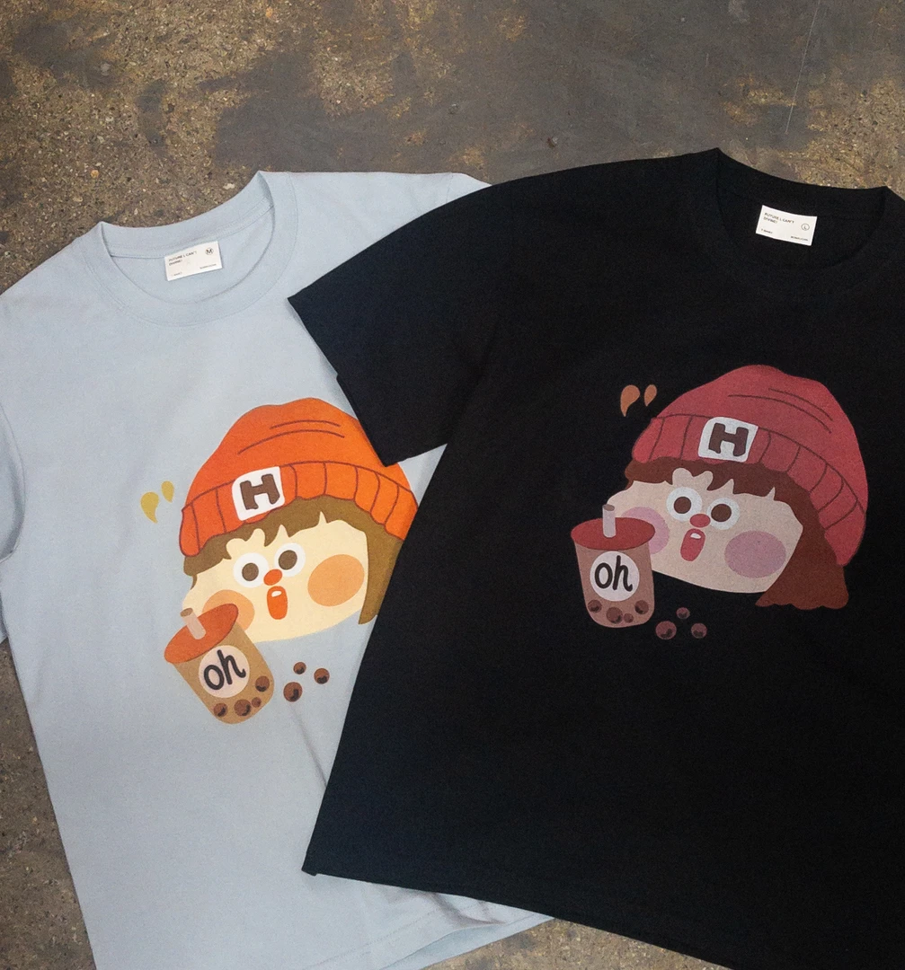 【T恤系列】奶茶女孩 230g精梳棉男女同款短袖