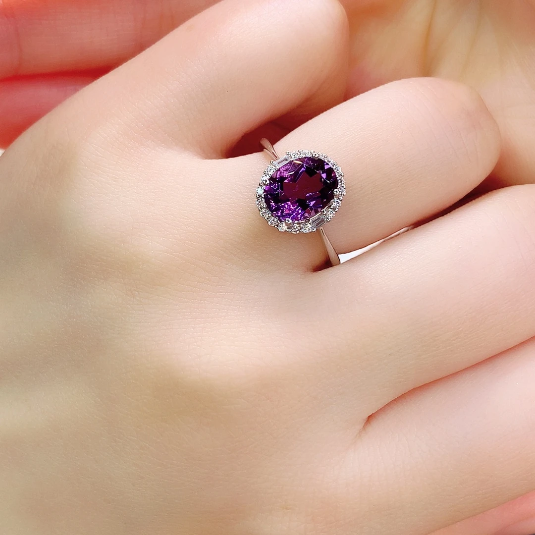 银S925镶嵌戒指紫晶