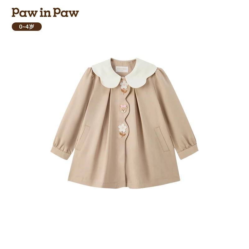 【商场同款】PawinPaw童装25年秋冬新款女宝宝A字版大衣PCJTF4986D