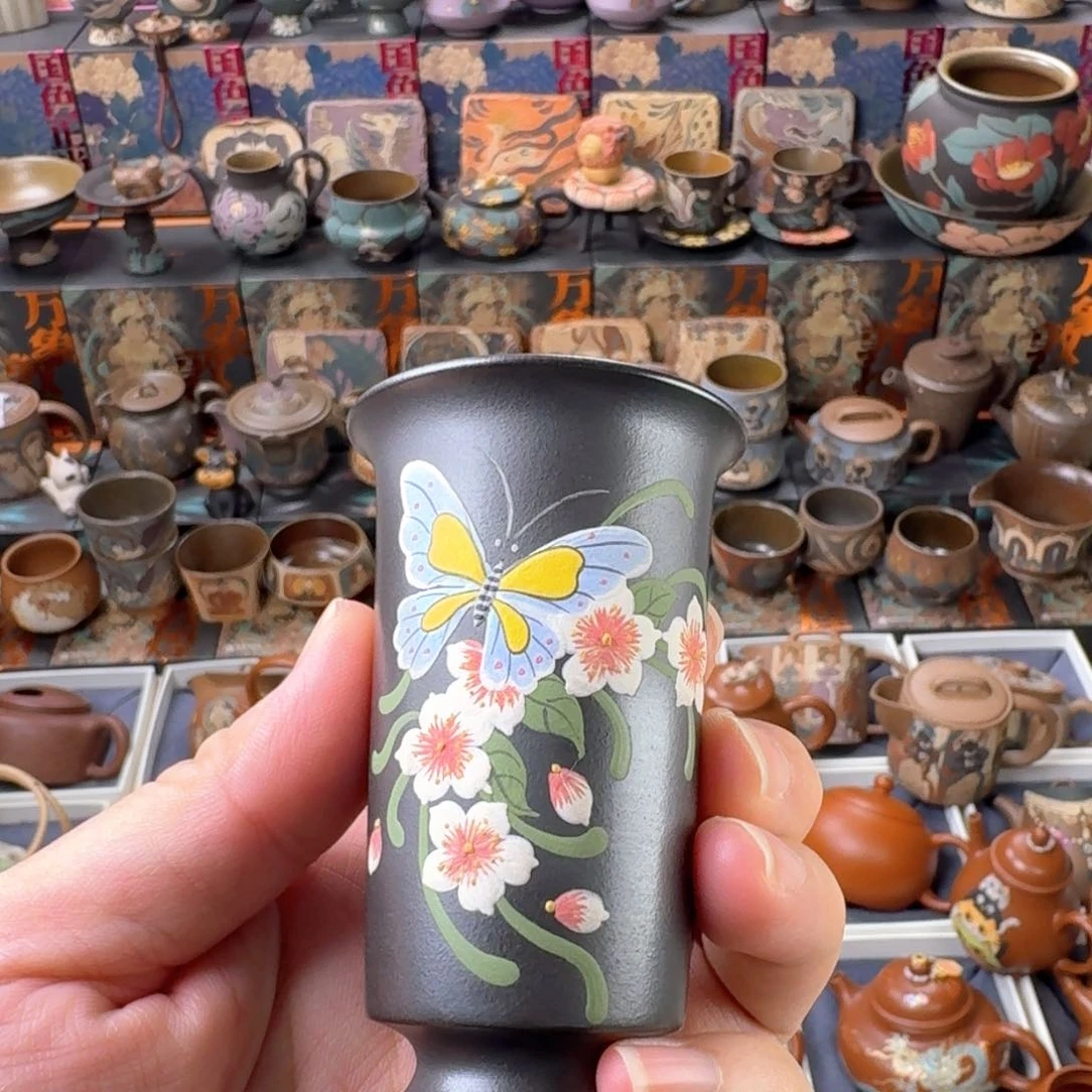 茶杯紫砂A**y80ml原矿精工半手