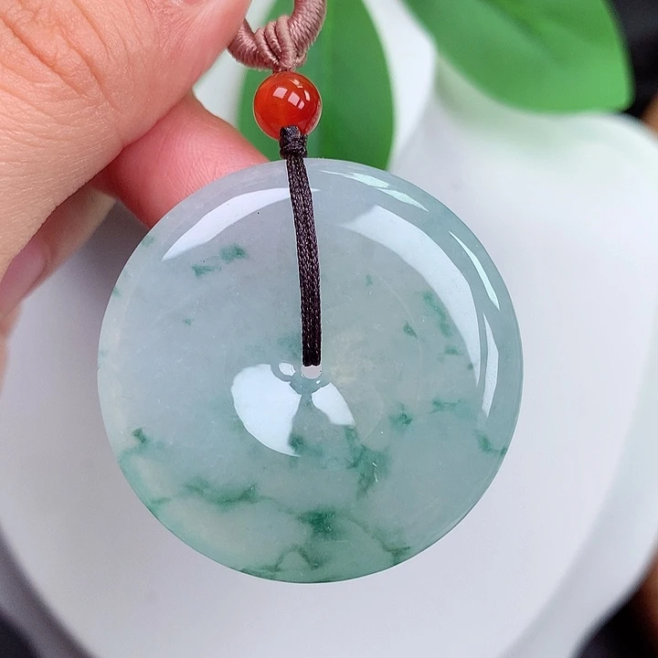 颈饰未镶嵌翡翠平安扣 37.9x6.2mm