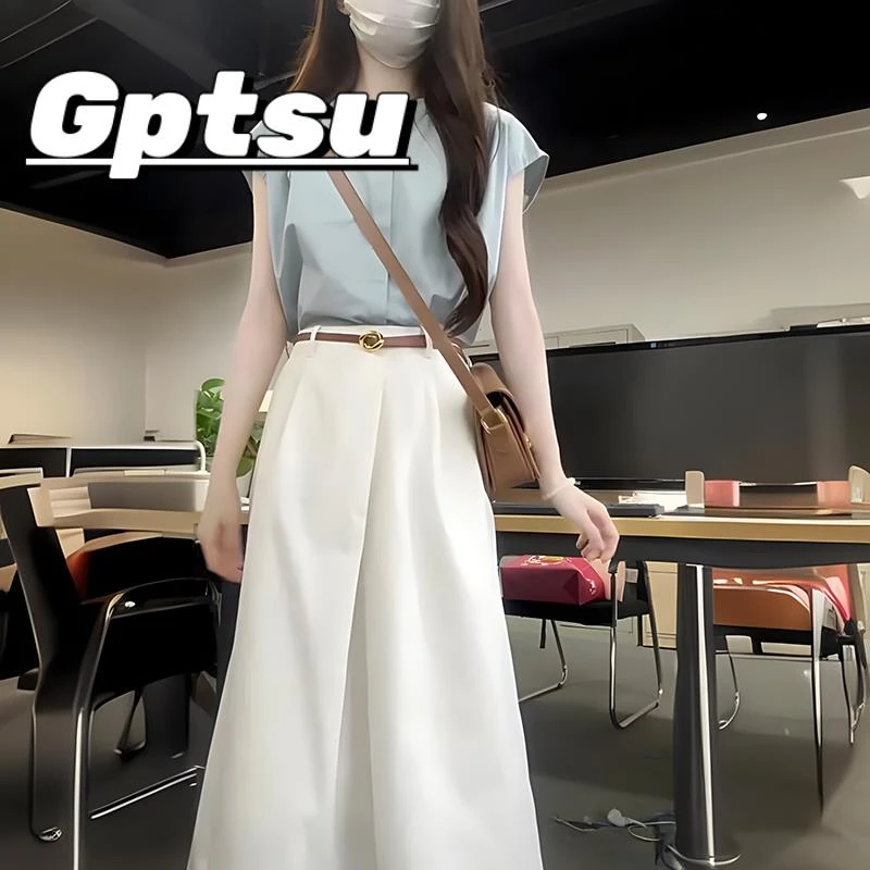 GPTSu夏装搭配一整套女款时尚气质小个子穿搭衬衫半身裙两件套装