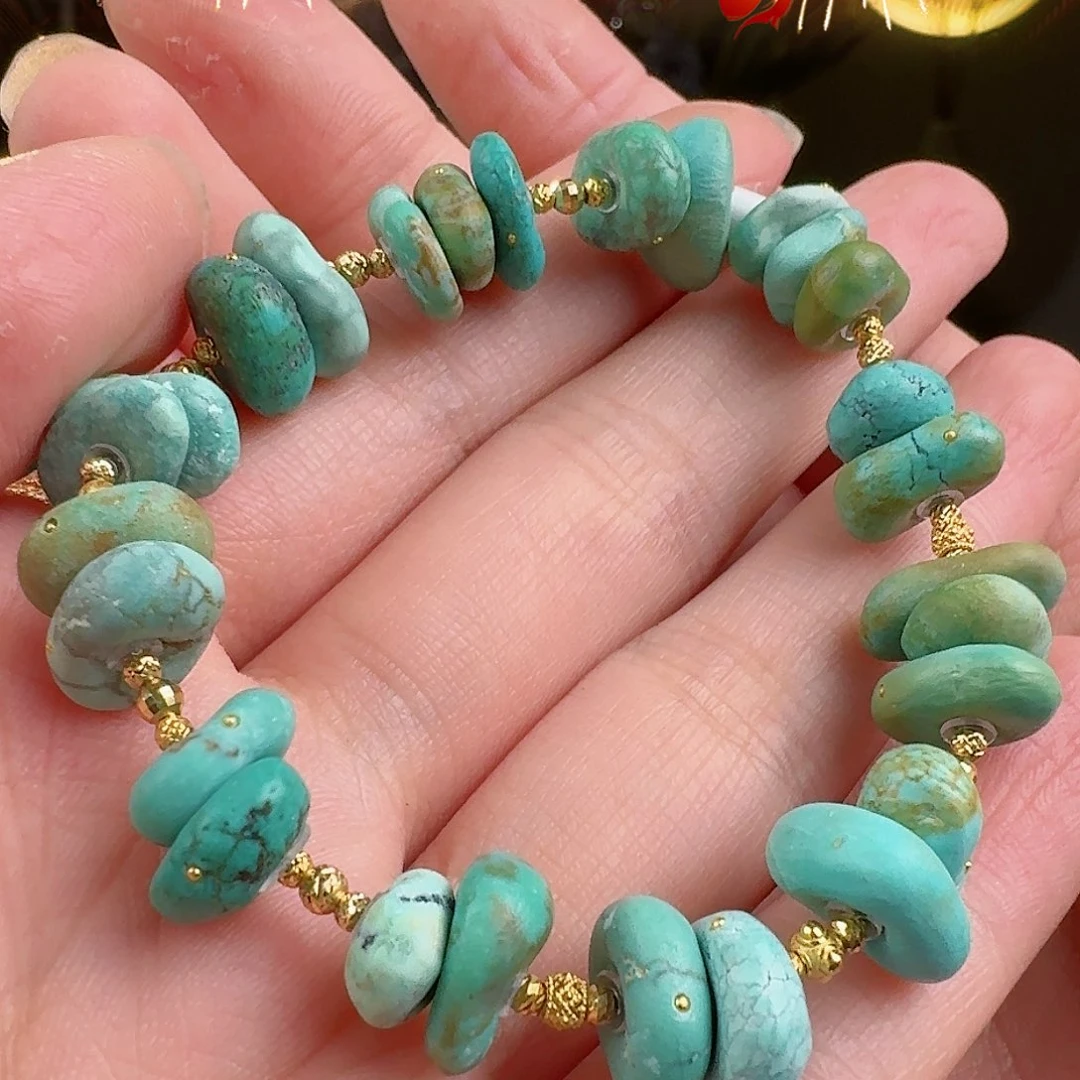 绿松石珠宝奇石18K金镶嵌