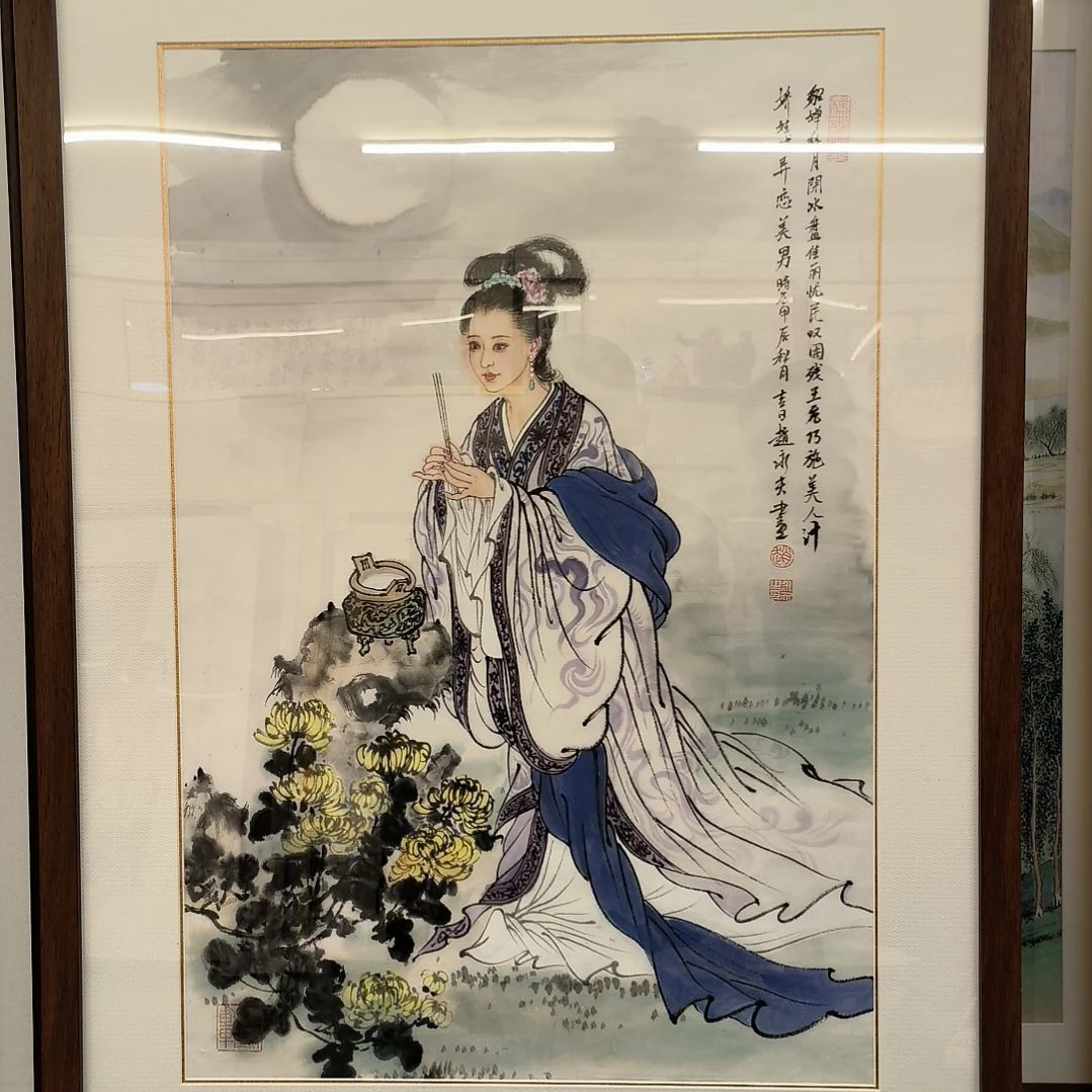 国画3平尺带框发作品