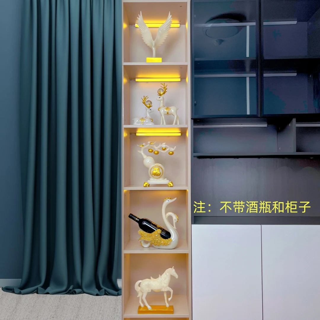 新中式五格创意摆件客厅玄关酒柜电视柜摆设玄关装饰品乔迁工艺品