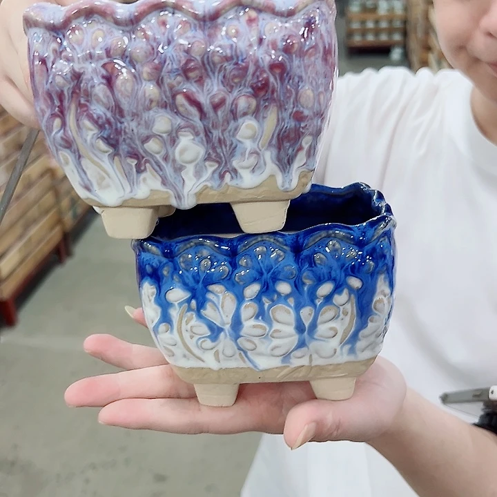 有孔.凑满10元包邮多肉陶瓷花盆！