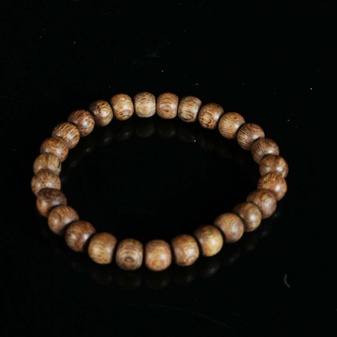 B1953 文莱红油软丝铁结老料沉香桶珠 0.78x0.65cm  4.05g