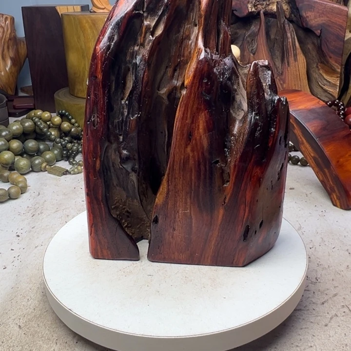 繁***抹木赞比亚血檀底座摆件
