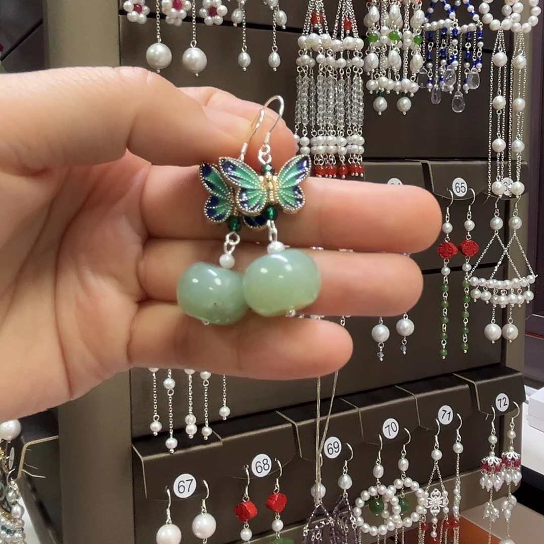 桃***堕925银博雅手作S925纯银耳饰