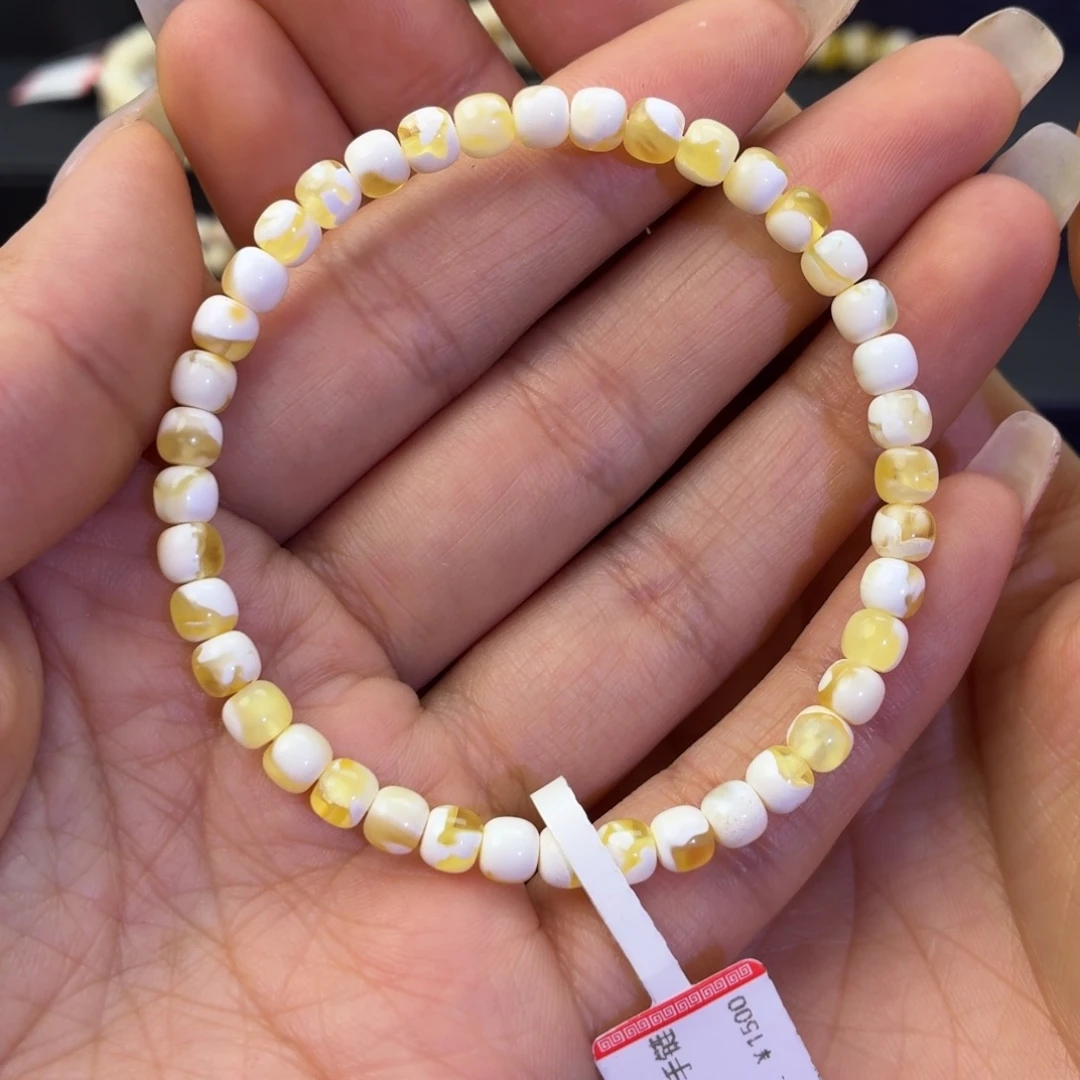 琥珀未镶嵌珠宝奇石金漆白5