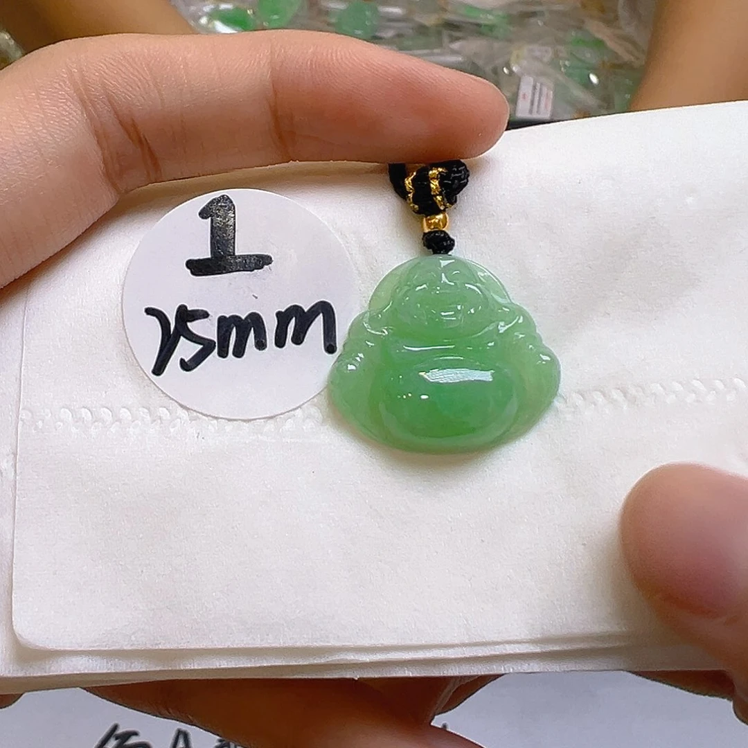 翡翠足金镶嵌吊坠(不含链)翡翠
