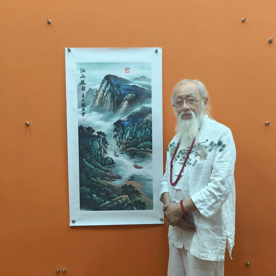 赵兴业《江山揽胜》三尺竖 托裱 100*55cm -古墨堂3