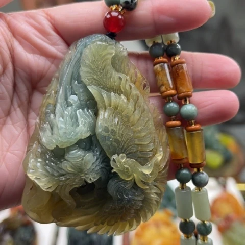 岫玉未镶嵌挂件挂件