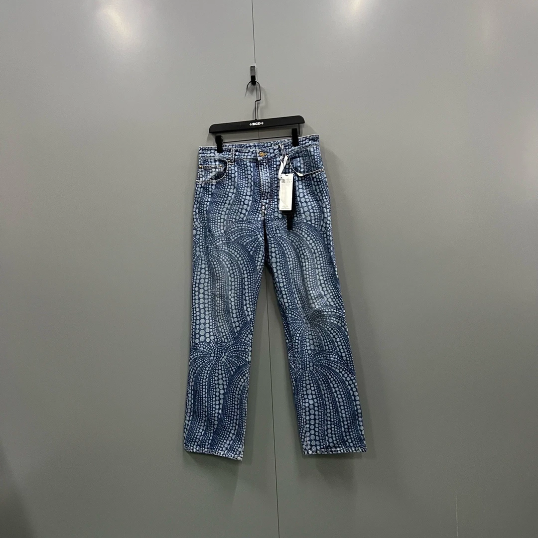 99新 LouisVuitton/路易威登 南瓜图案满印牛仔裤 32码/98/017470