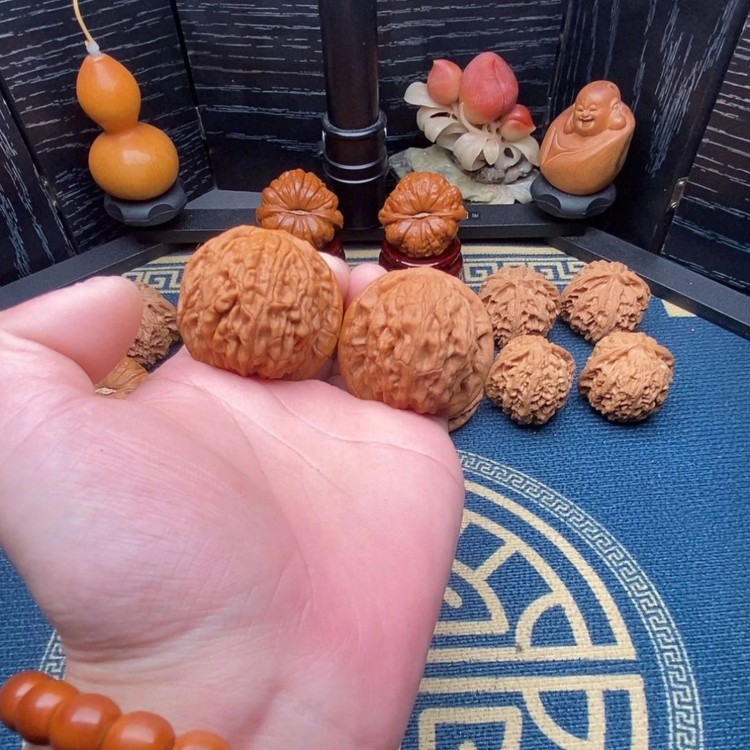 吊坠文玩核桃大红袍43尺薇修