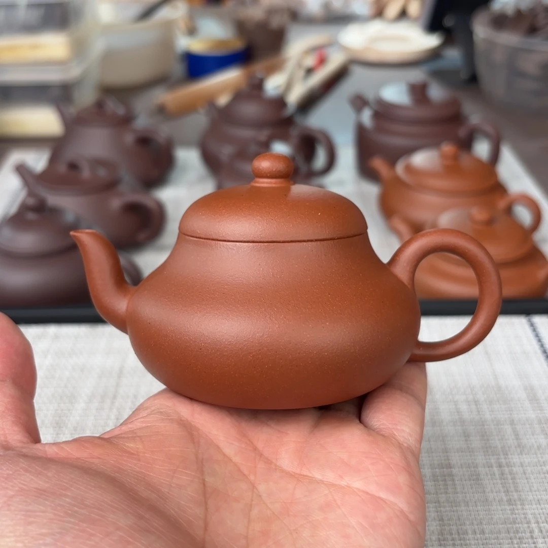 紫砂茶壶半手工红皮龙君德壶140cc