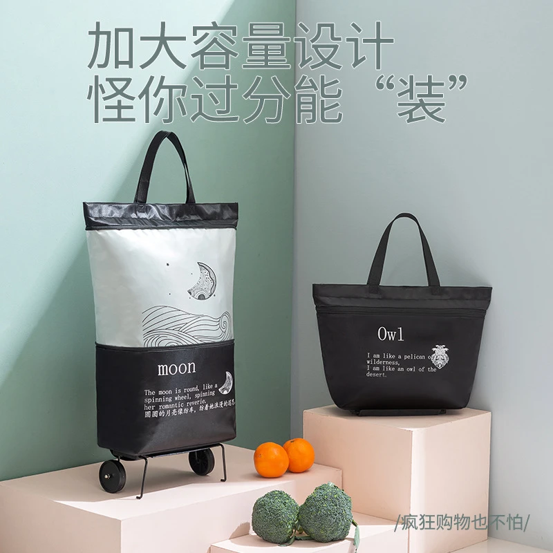 可折叠购物车旅行单肩便携大号加厚手提买菜包超市常用布包购物袋