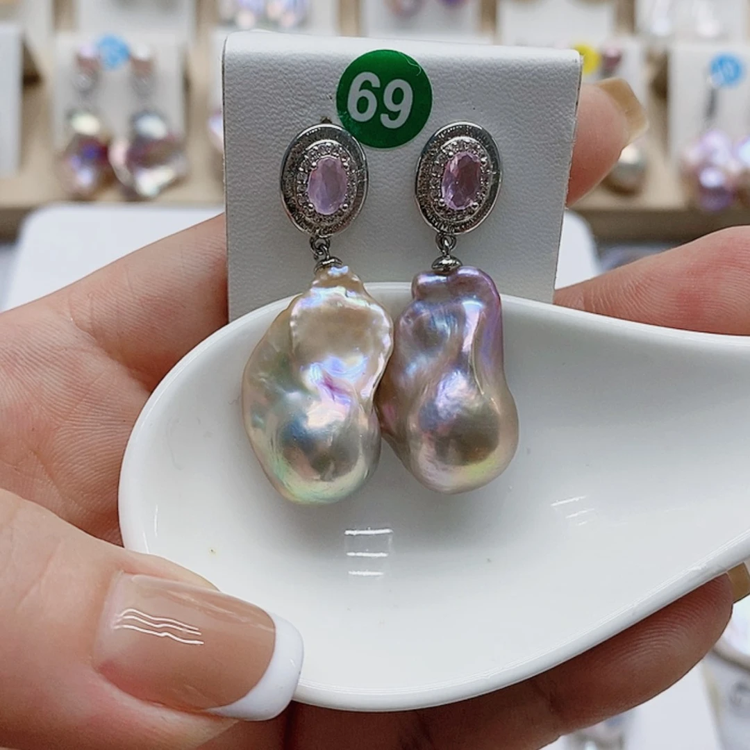 【闪购商品】银S925镶嵌淡水珍珠耳饰