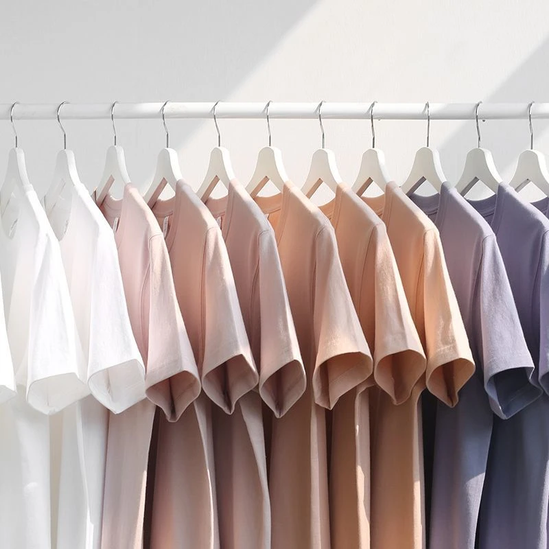 纯棉短袖男女270g重磅纯色休闲百搭宽松情侣简约圆领T恤基础新款