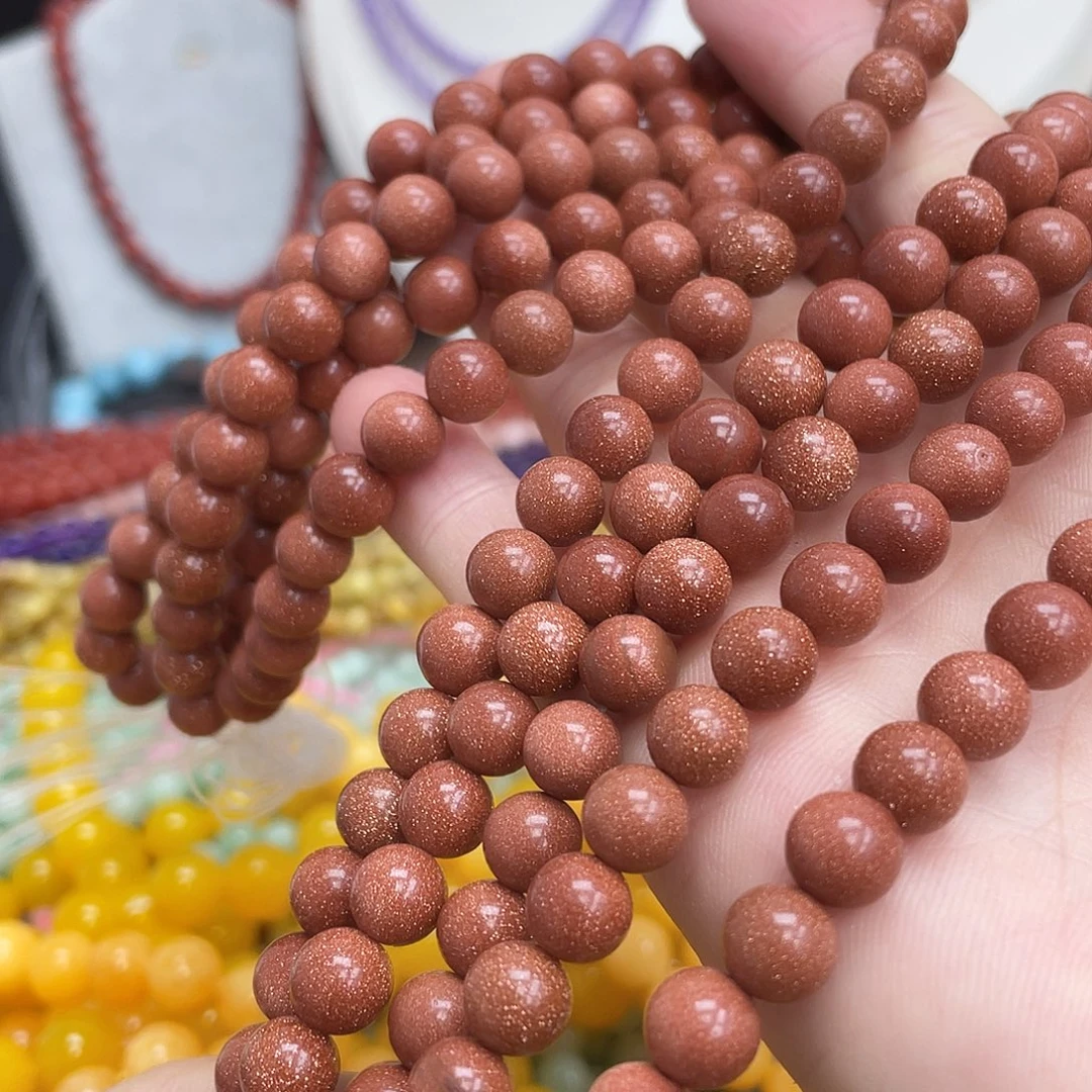 玛瑙/玉髓未镶嵌半成品金砂石8m散珠