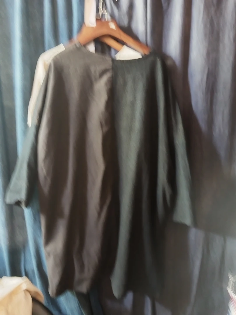 蓝染古布长袖宽松短款衬衫中式时尚上衣