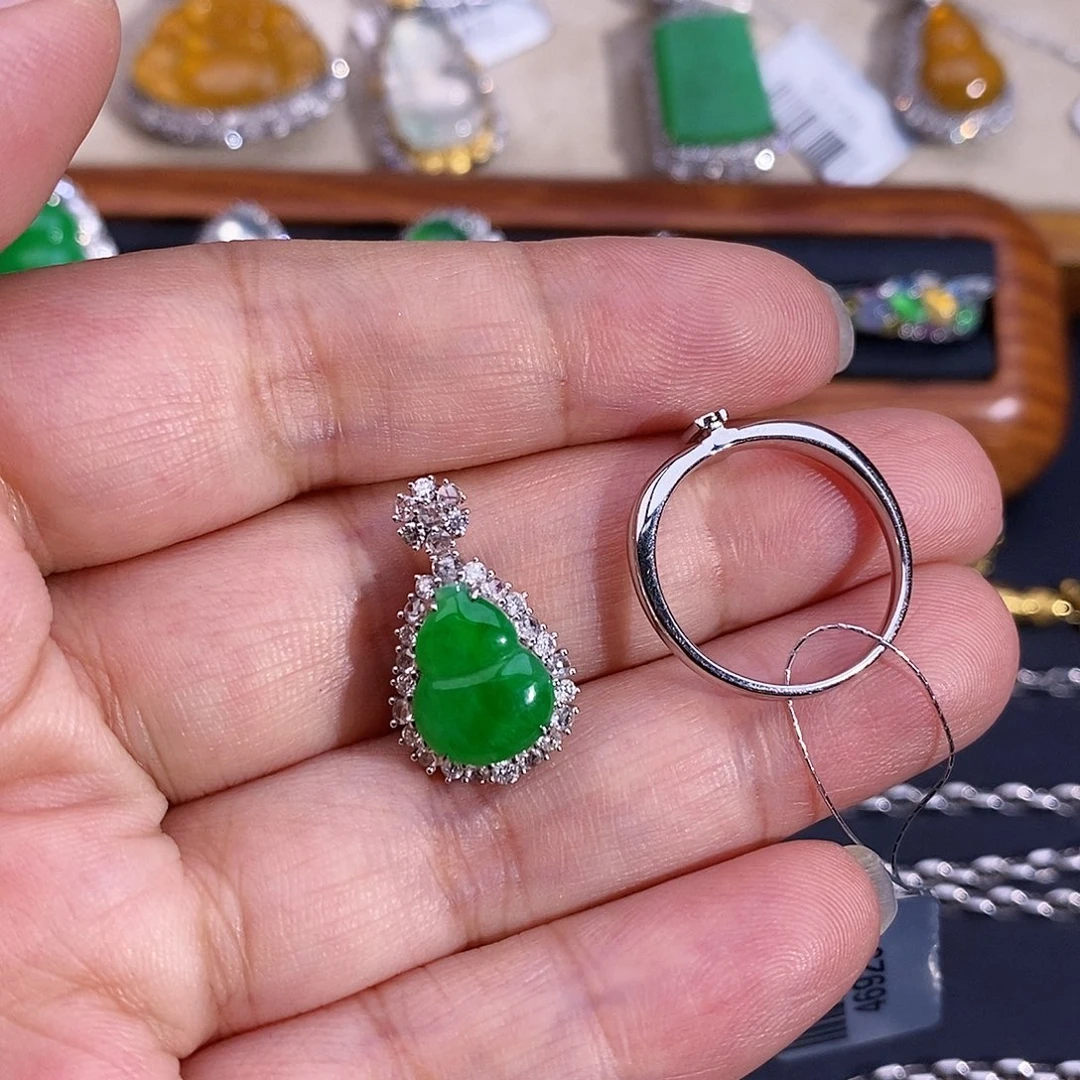 翡翠戒指18K金镶嵌两用款