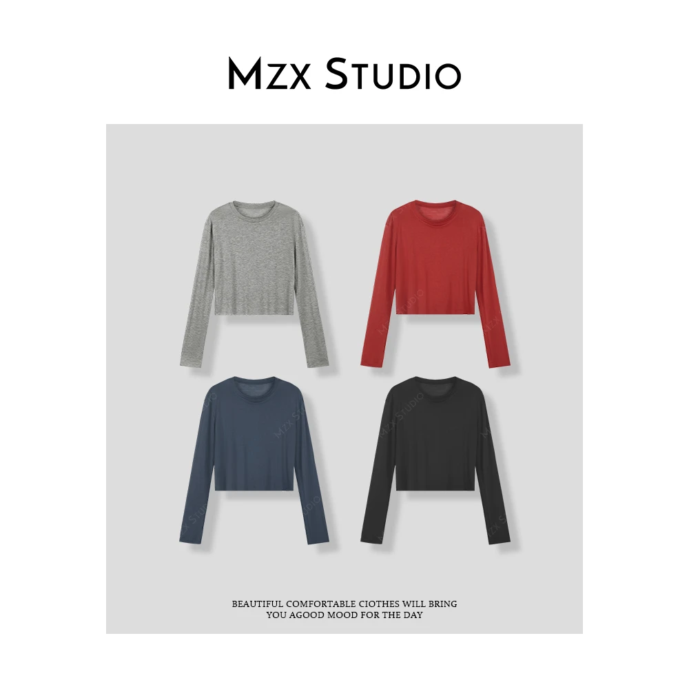 MZX 夏季百搭小众圆领多色长袖T恤SY8569-F