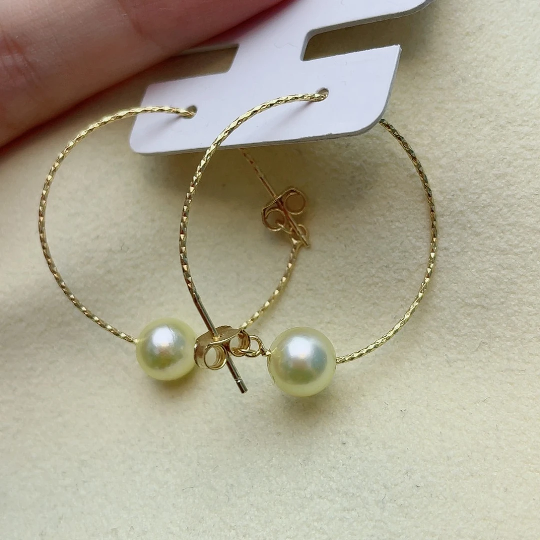 海水珍珠耳饰银S925镶嵌w49