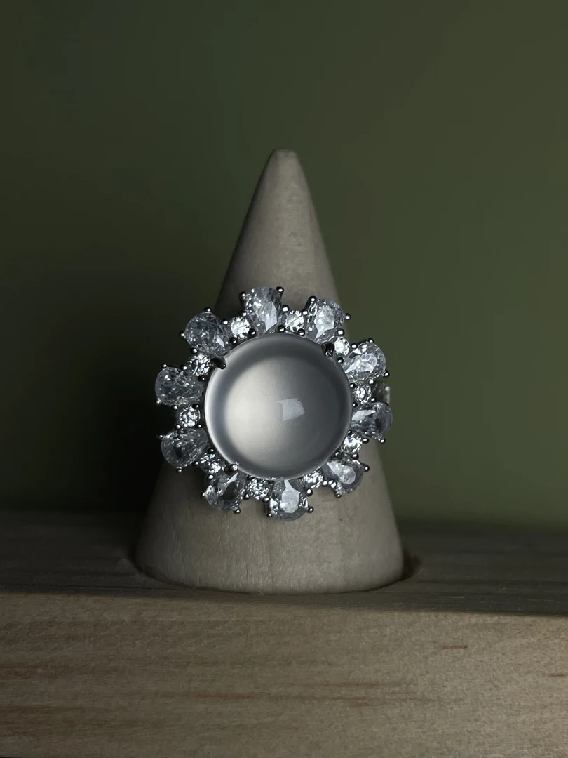 蛋面925银镶时尚百搭气质非凡