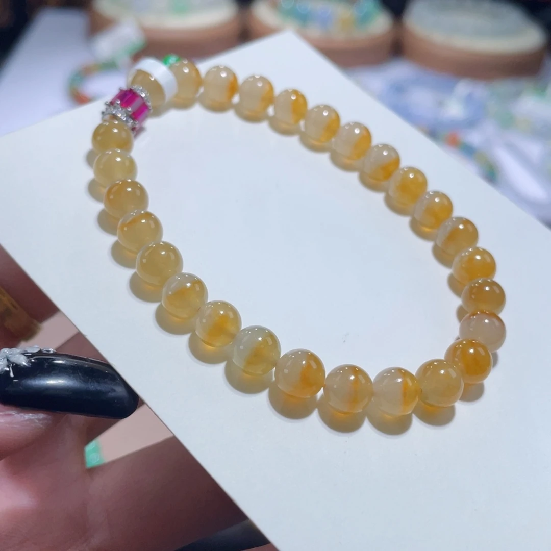 未镶嵌手链翡翠橘黄鸳鸯卡6.6