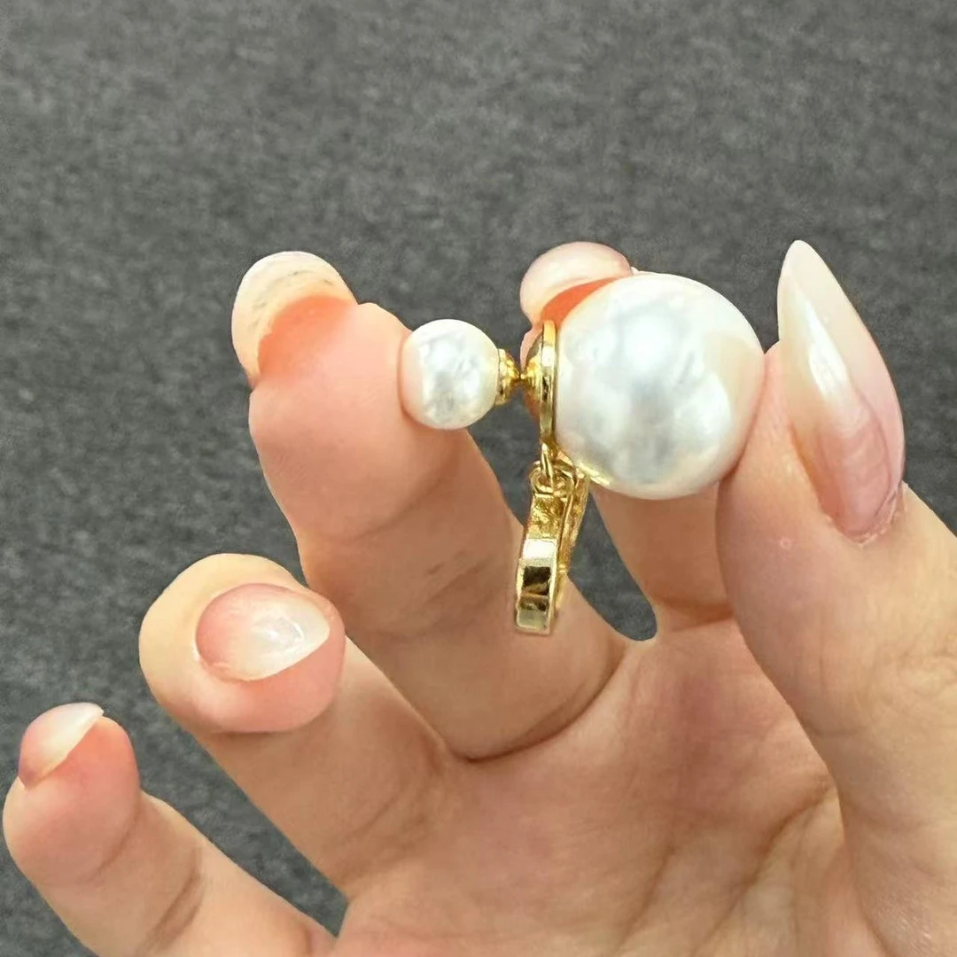 铜合金玻璃耳饰 铜玻璃时尚百搭字母珠珠精致耳钉