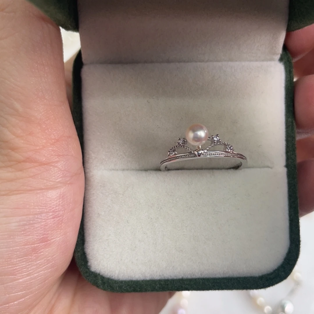 海水珍珠戒指银S925镶嵌