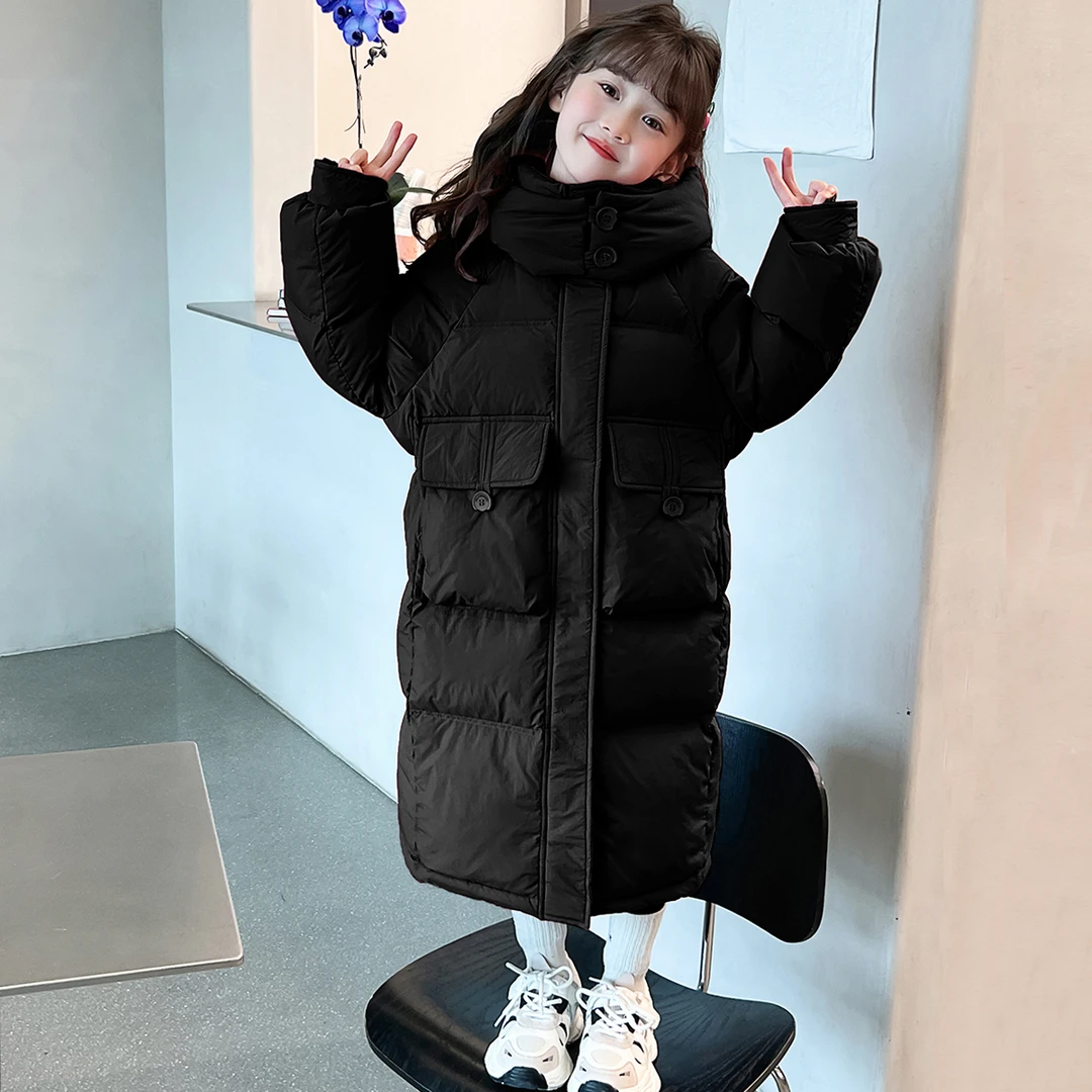 女童秋冬加厚长款宽松棉衣棉服2024新款洋气大童女装冬装外套儿童