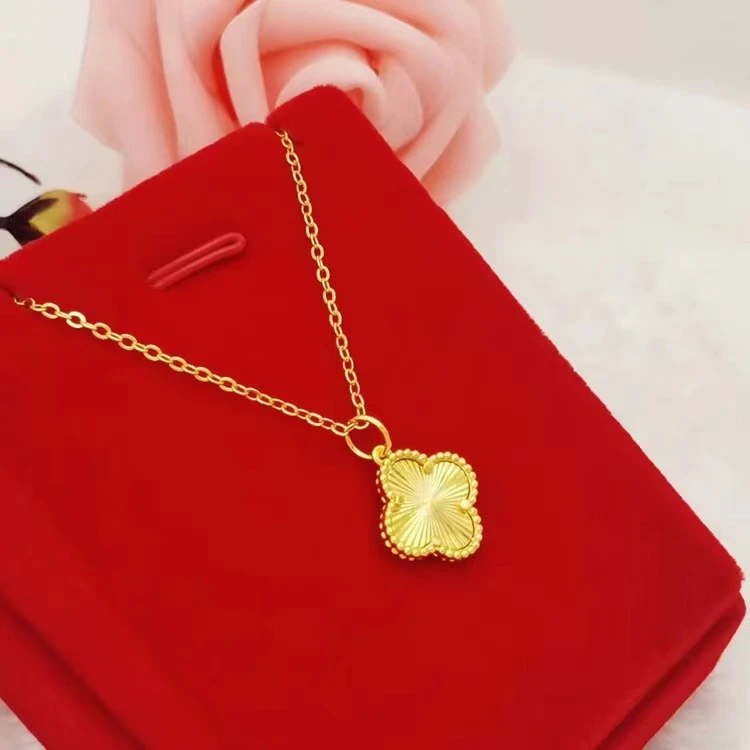 铜吊坠 铜合金项链四叶草精美首饰百搭坠链
