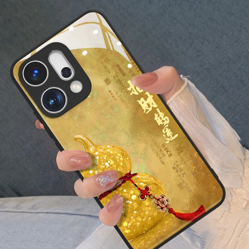 五帝钱转运葫芦适用opporeno14pro手机壳reno13网红中国风reno12