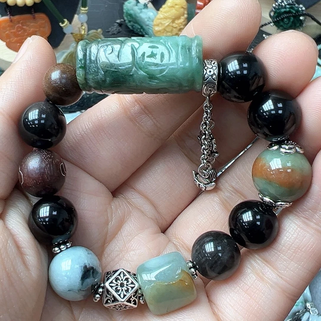 翡翠手链未镶嵌炸